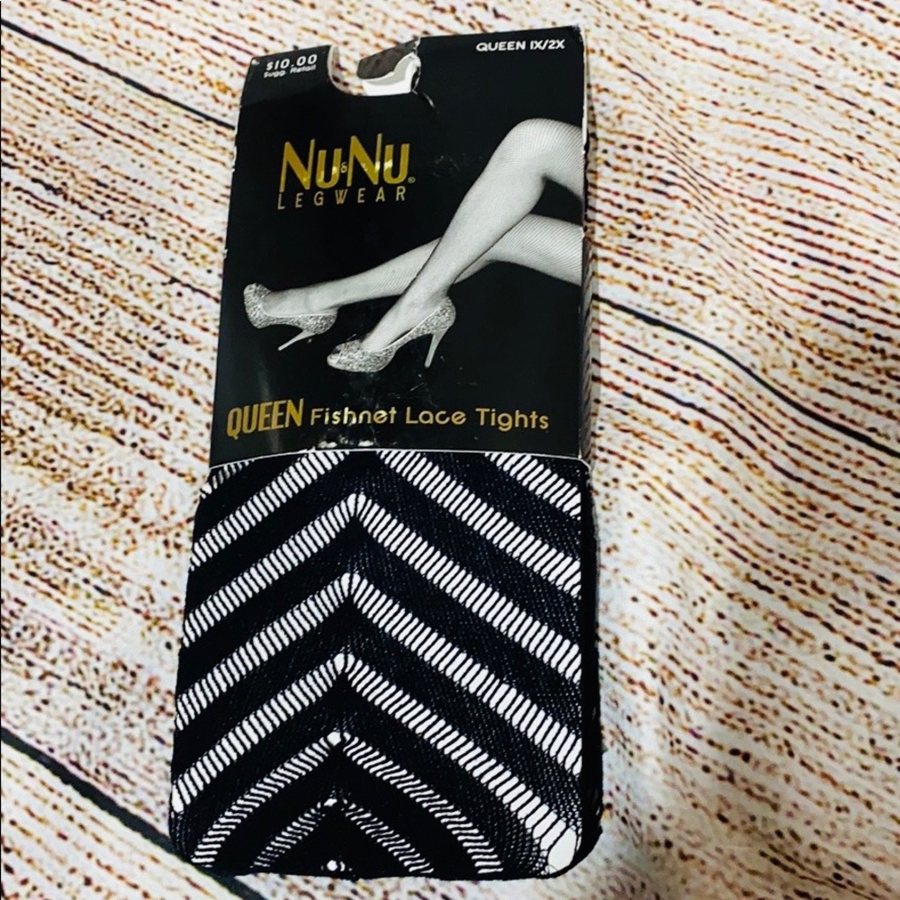 Queen Size Black Fishnet Lace Tights